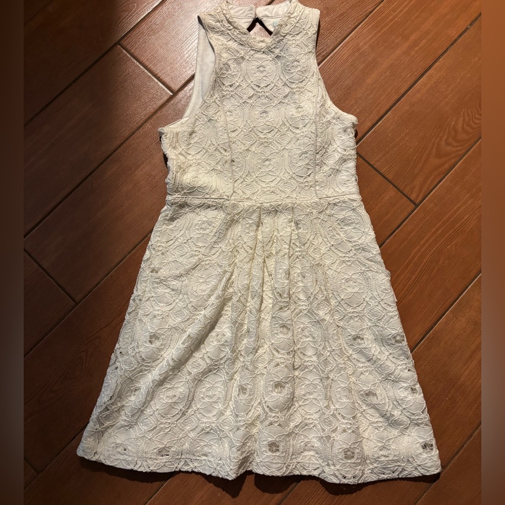 Kimchi Blue Cream Pleated Halter Sundress